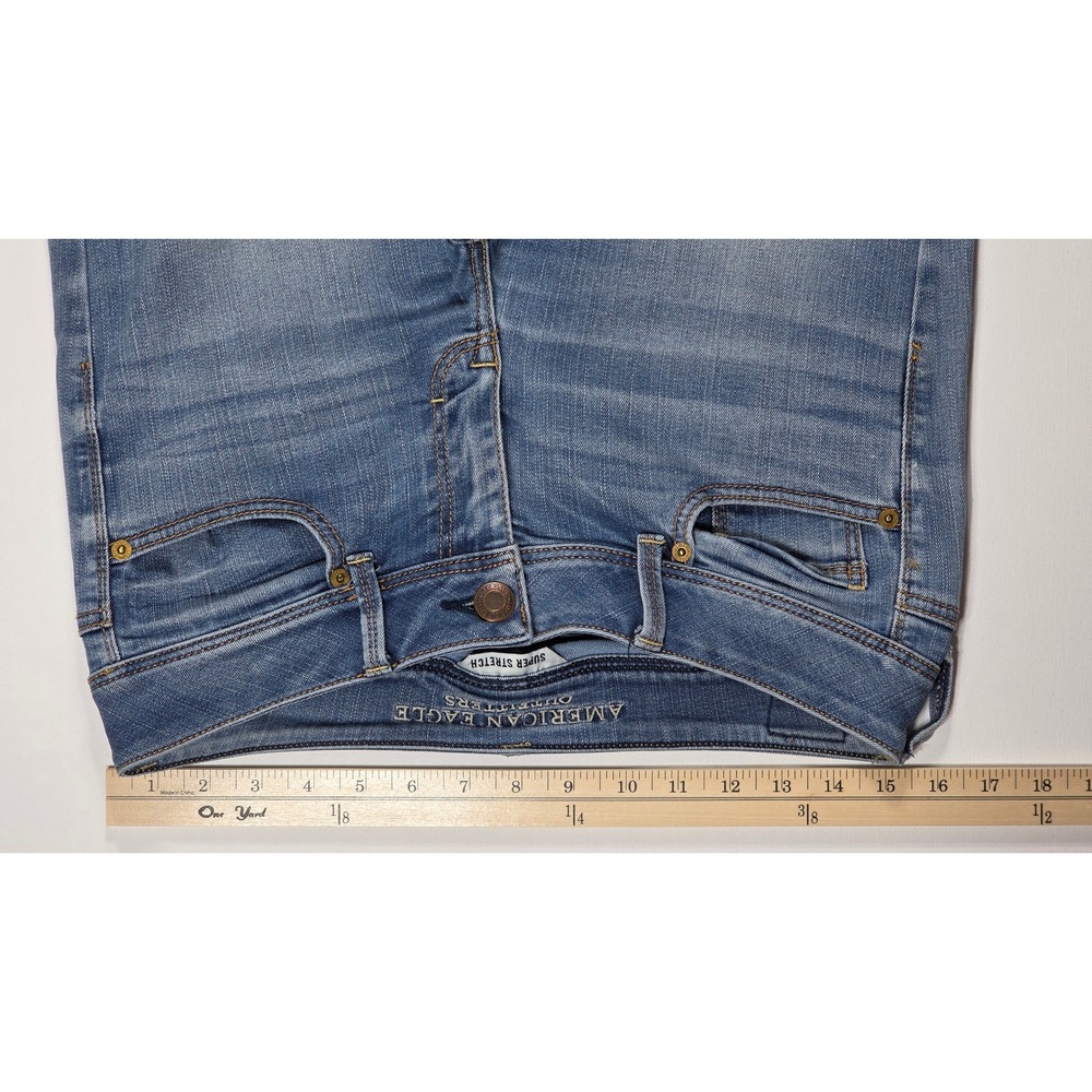 American Eagle Super Stretch Kick Bootcut Jeans Blue Wash Size 8 Long - Picture 5 of 13